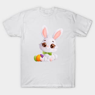 Fluffy Easter Bunny with Eggs T-Shirt